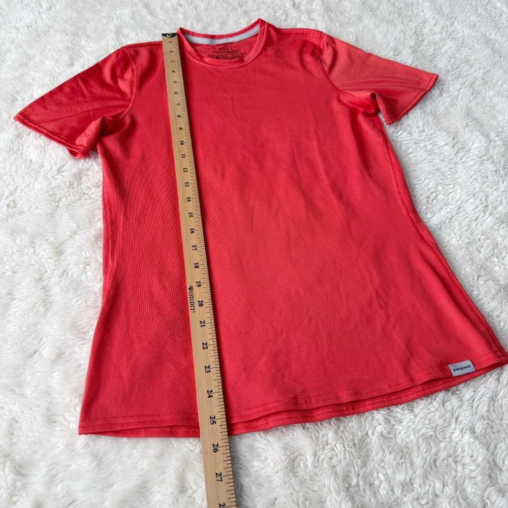 Patagonia Woman Orange Capilene Silkweight Technical T-Shirt SMALL Activewear - Picture 5 of 6